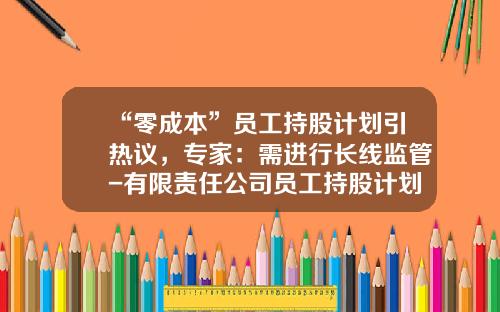 “零成本”员工持股计划引热议，专家：需进行长线监管-有限责任公司员工持股计划