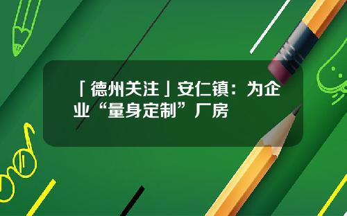 「德州关注」安仁镇：为企业“量身定制”厂房