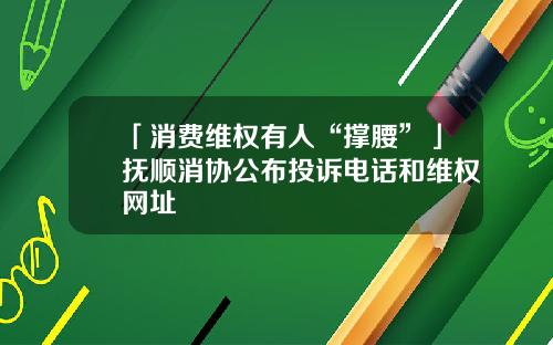 「消费维权有人“撑腰”」抚顺消协公布投诉电话和维权网址