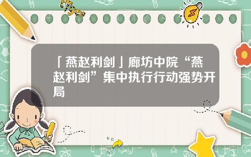 「燕赵利剑」廊坊中院“燕赵利剑”集中执行行动强势开局
