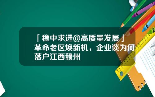 「稳中求进@高质量发展」革命老区焕新机，企业谈为何落户江西赣州