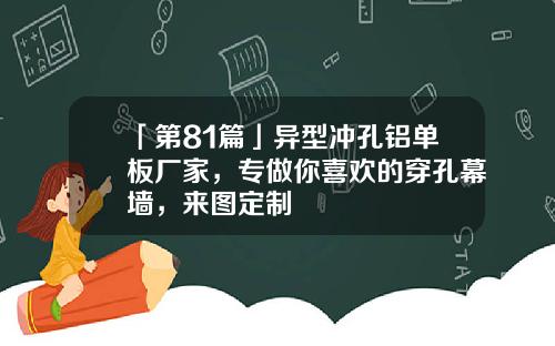 「第81篇」异型冲孔铝单板厂家，专做你喜欢的穿孔幕墙，来图定制