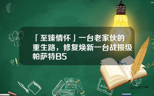 「至臻情怀」一台老家伙的重生路，修复焕新一台战损级帕萨特B5