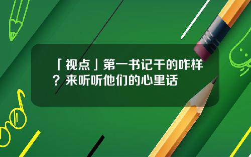 「视点」第一书记干的咋样？来听听他们的心里话