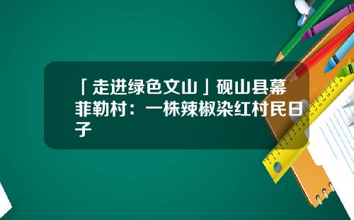「走进绿色文山」砚山县幕菲勒村：一株辣椒染红村民日子