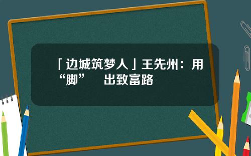 「边城筑梦人」王先州：用“脚”蹚出致富路