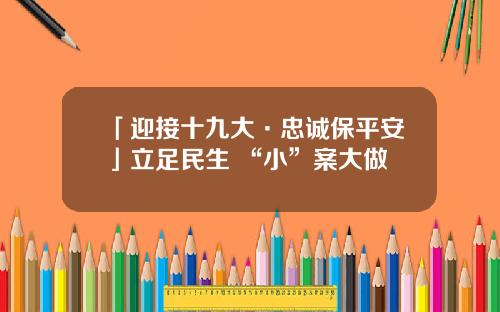 「迎接十九大·忠诚保平安」立足民生 “小”案大做