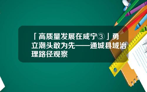 「高质量发展在咸宁③」勇立潮头敢为先——通城县域治理路径观察