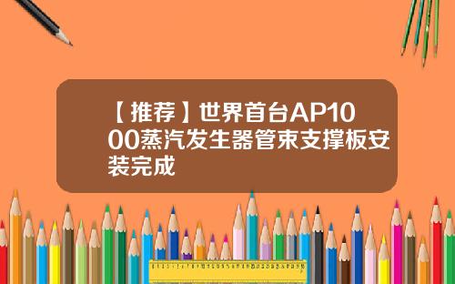 【推荐】世界首台AP1000蒸汽发生器管束支撑板安装完成