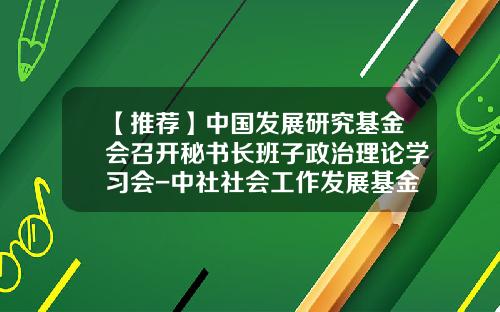 【推荐】中国发展研究基金会召开秘书长班子政治理论学习会-中社社会工作发展基金会