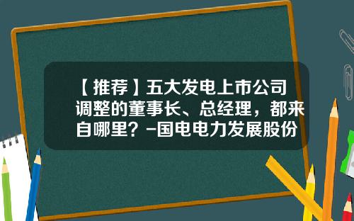 【推荐】五大发电上市公司调整的董事长、总经理，都来自哪里？-国电电力发展股份有限公司地址
