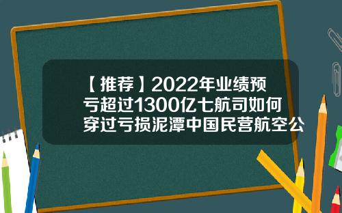 【推荐】2022年业绩预亏超过1300亿七航司如何穿过亏损泥潭中国民营航空公司排名