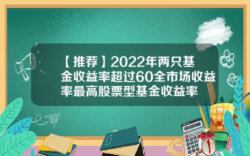 【推荐】2022年两只基金收益率超过60全市场收益率最高股票型基金收益率