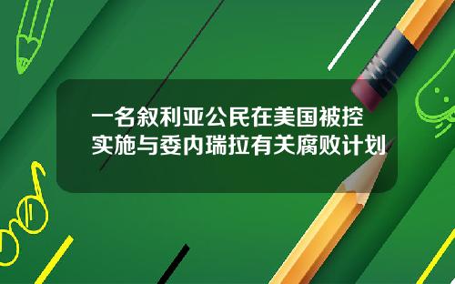 一名叙利亚公民在美国被控实施与委内瑞拉有关腐败计划