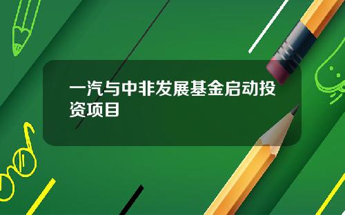 一汽与中非发展基金启动投资项目