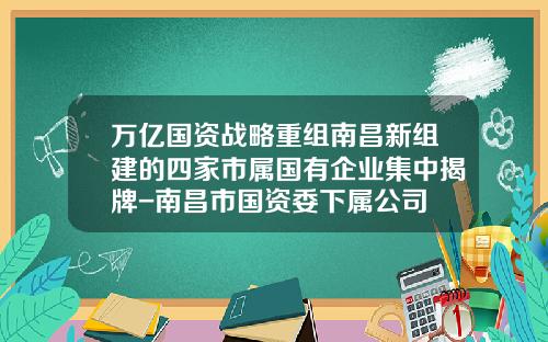万亿国资战略重组南昌新组建的四家市属国有企业集中揭牌-南昌市国资委下属公司