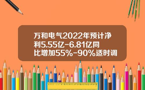 万和电气2022年预计净利5.55亿-6.81亿同比增加55%-90%适时调整费用投入占比-万和电器股票资讯