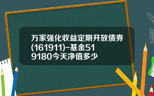 万家强化收益定期开放债券(161911)-基金519180今天净值多少