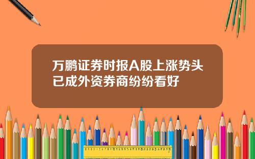 万鹏证券时报A股上涨势头已成外资券商纷纷看好
