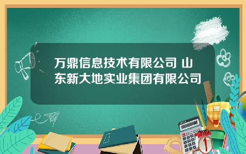 万鼎信息技术有限公司 山东新大地实业集团有限公司