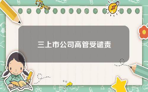 三上市公司高管受谴责