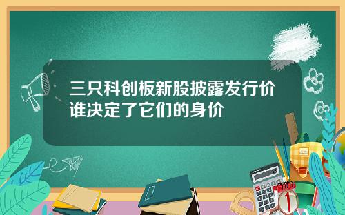 三只科创板新股披露发行价谁决定了它们的身价
