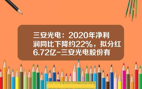 三安光电：2020年净利润同比下降约22%，拟分红6.72亿-三安光电股份有限公司2013年报