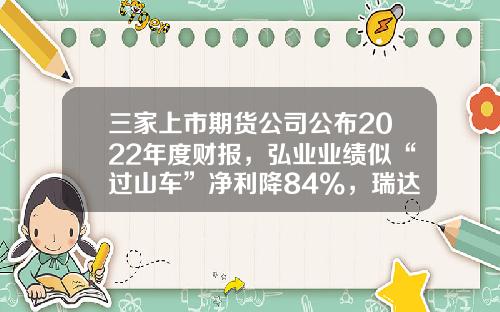 三家上市期货公司公布2022年度财报，弘业业绩似“过山车”净利降84%，瑞达董秘收入比董事长还高？-期货公司利润来源