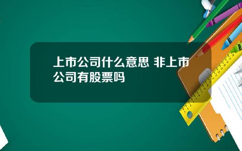 上市公司什么意思 非上市公司有股票吗