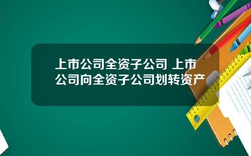 上市公司全资子公司 上市公司向全资子公司划转资产