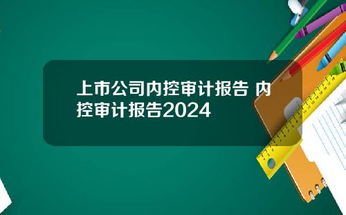 上市公司内控审计报告 内控审计报告2024