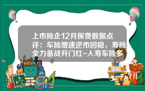 上市险企12月保费数据点评：车险增速逆市回稳，寿险全力备战开门红-人寿车险多少钱