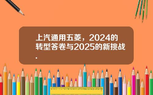 上汽通用五菱，2024的转型答卷与2025的新挑战.
