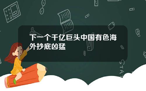 下一个千亿巨头中国有色海外抄底凶猛