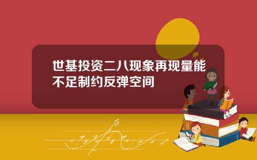 世基投资二八现象再现量能不足制约反弹空间