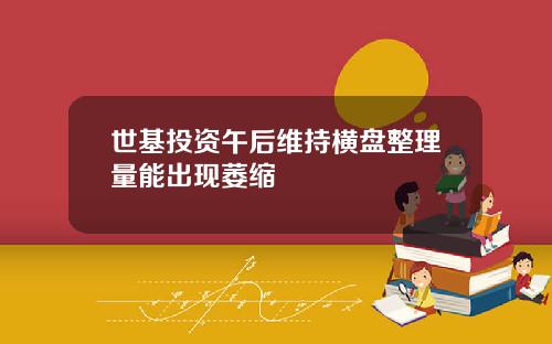 世基投资午后维持横盘整理量能出现萎缩