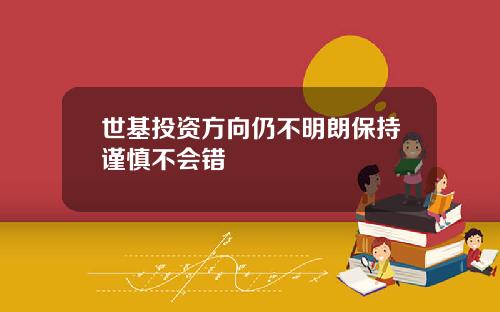 世基投资方向仍不明朗保持谨慎不会错