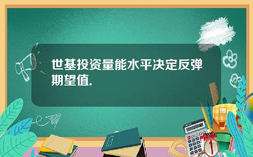 世基投资量能水平决定反弹期望值.