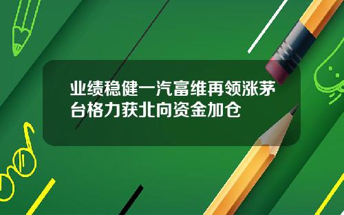 业绩稳健一汽富维再领涨茅台格力获北向资金加仓