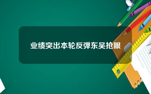 业绩突出本轮反弹东吴抢眼