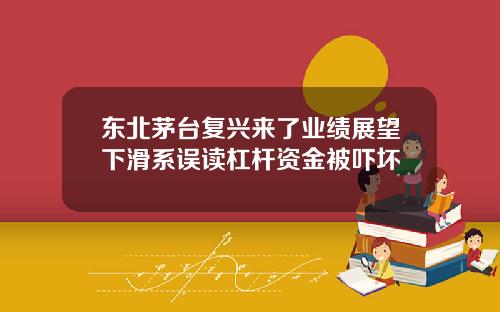 东北茅台复兴来了业绩展望下滑系误读杠杆资金被吓坏