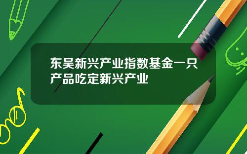 东吴新兴产业指数基金一只产品吃定新兴产业