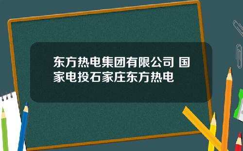 东方热电集团有限公司 国家电投石家庄东方热电