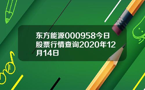 东方能源000958今日股票行情查询2020年12月14日