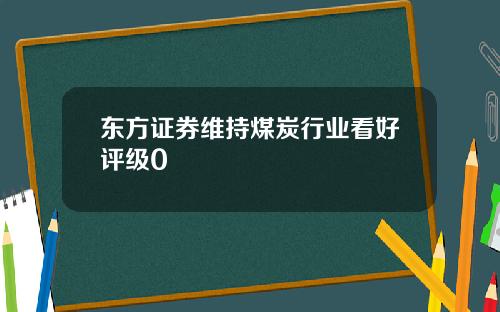 东方证券维持煤炭行业看好评级0