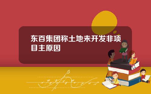 东百集团称土地未开发非项目主原因