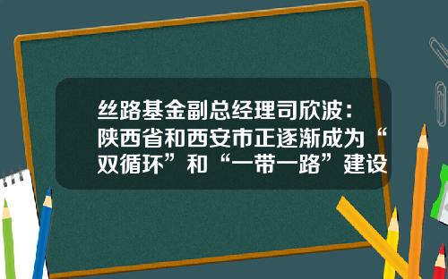 丝路基金副总经理司欣波：陕西省和西安市正逐渐成为“双循环”和“一带一路”建设战略重地-陕西丝路基金