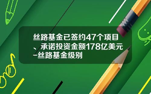 丝路基金已签约47个项目、承诺投资金额178亿美元-丝路基金级别