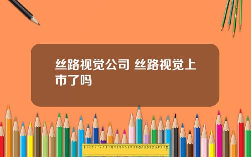 丝路视觉公司 丝路视觉上市了吗