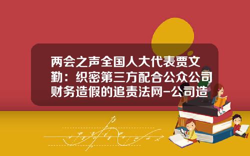 两会之声全国人大代表贾文勤：织密第三方配合公众公司财务造假的追责法网-公司造假如何处理